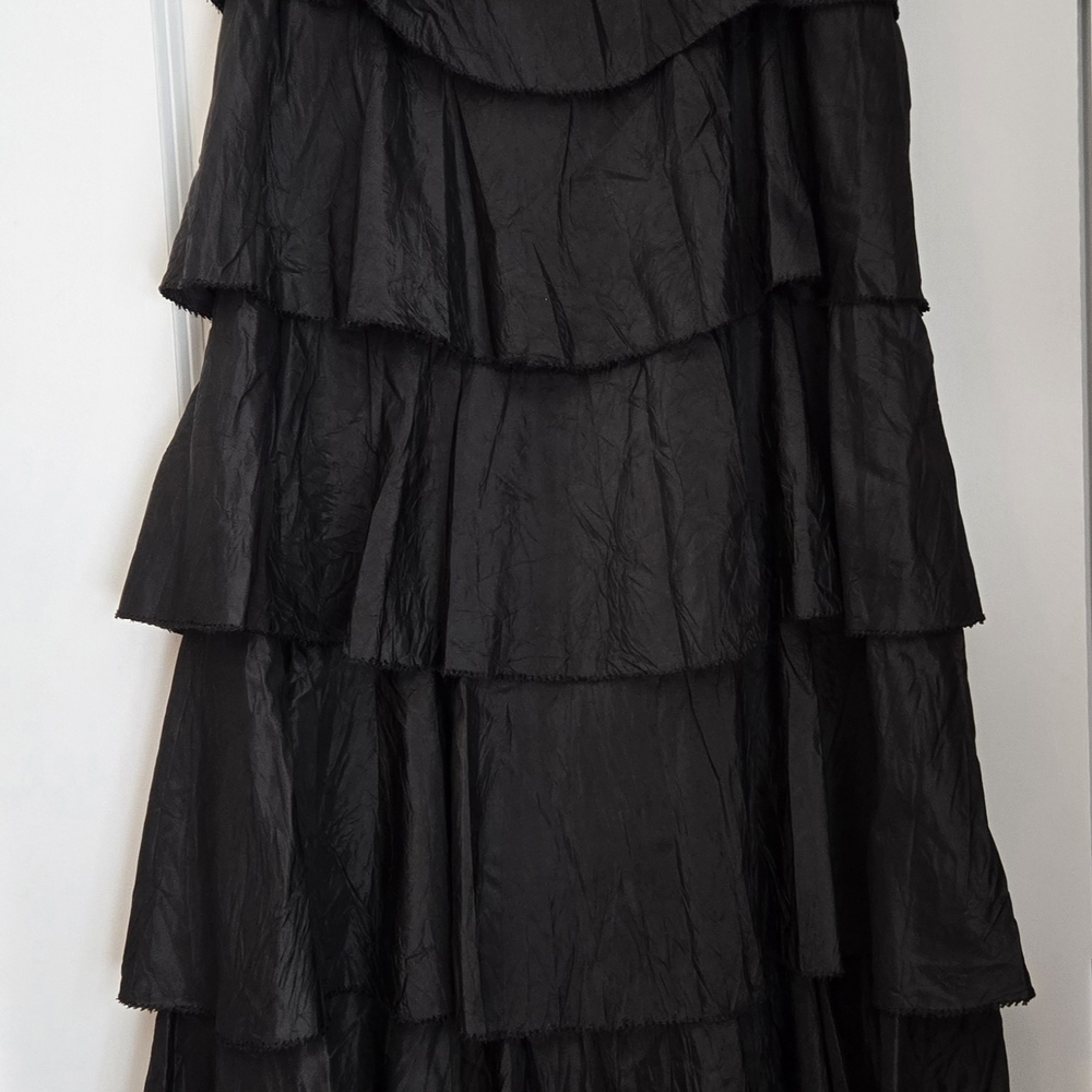 Rosae Paris Black Layered A-Line Skirt